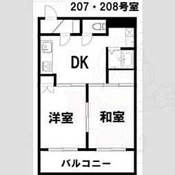 パークロッジ 2DKの間取図画像