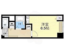 ステュディオ新御堂 ワンルームの間取図画像
