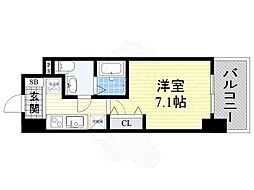 ラクラス新大阪 1Kの間取図画像