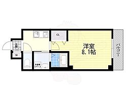 ルミエナ東三国 1Kの間取図画像