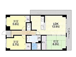 ル・アン緑地 3LDKの間取図画像