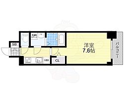 S-RESIDENCEESAKALible 1Kの間取図画像