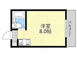 藤井三国マンション ワンルームの間取図画像