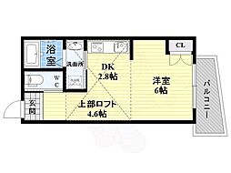 RIHITO新大阪WEST 1DKの間取図画像