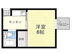 セントラルハイツ石田 1Kの間取図画像