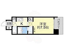 大阪市淀川区東三国2丁目マンション 1Kの間取図画像