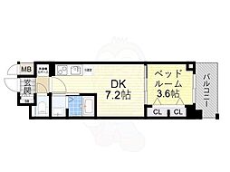 MAXIVCROS江坂 1DKの間取図画像