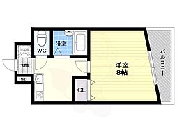 エクセレント上新12 1Kの間取図画像