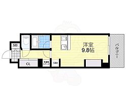 THEMUTUAL江坂 ワンルームの間取図画像