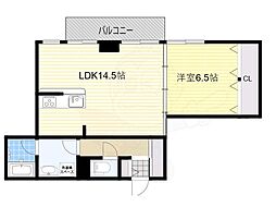 アスール江坂3rd 1LDKの間取図画像