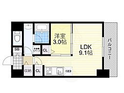 小西マンション 1LDKの間取図画像
