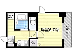 サン・イーストエサカ 1Kの間取図画像