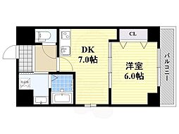 グランブルジュ 1DKの間取図画像