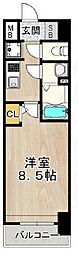 フェニックス新大阪 1Kの間取図画像