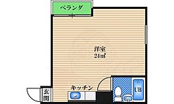 ファクト十三 ワンルームの間取図画像