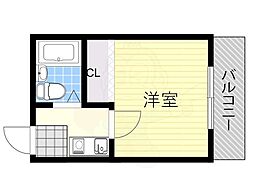 スリーデイズ新大阪 1Kの間取図画像