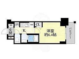 プレサンス新大阪ジェイズ 1Kの間取図画像
