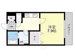 KTIレジデンス三国3 1Kの間取図画像