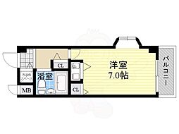 ビューキャッスル 1Kの間取図画像