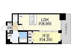 プレサンス新大阪ヴィガ 1DKの間取図画像
