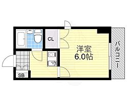ラ・レジダンス・ド・江坂 1Kの間取図画像