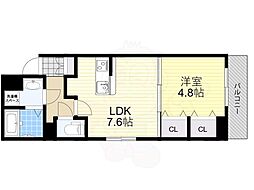 セントロイヤルクラブ新大阪 1LDKの間取図画像