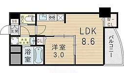 SEST新大阪 1LDKの間取図画像