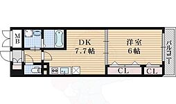 フィールドライト新大阪 1DKの間取図画像
