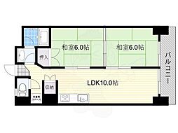 新大阪ハイツ 2LDKの間取図画像