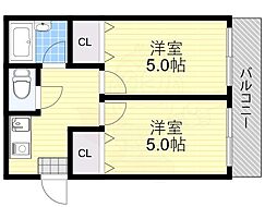 ミングル豊新セリオ 2Kの間取図画像