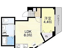 ALEGRIA東三国 1LDKの間取図画像