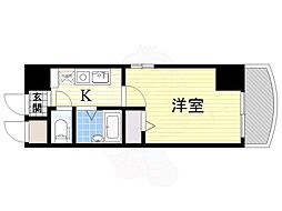 ノルデンハイム東三国3-B 1Kの間取図画像