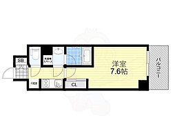 THEMUTUAL江坂 1Kの間取図画像