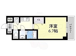 ベラジオ三国駅前 1Kの間取図画像