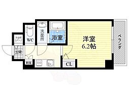 ラドゥセール江坂2 1Kの間取図画像