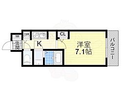 S-RESIDENCE新大阪駅前 1Kの間取図画像