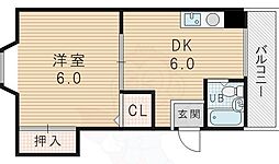 グリーンビレッジ 1DKの間取図画像