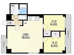 第3キャッスルハイツ 2LDKの間取図画像