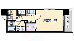 TMKEsaka 1Kの間取図画像