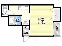 ハイツ吉本2 ワンルームの間取図画像