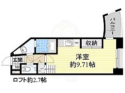 フォレステージュ江坂垂水町 ワンルームの間取図画像