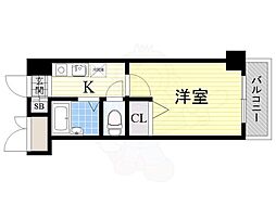 ノルデンハイム淡路D棟 1Kの間取図画像