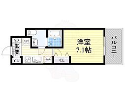 ラクラス新大阪 1Kの間取図画像