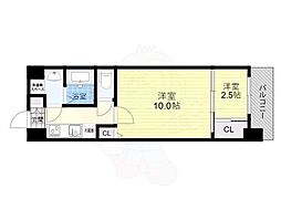 新大阪フェアリーテールファースト 2Kの間取図画像