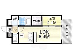 Alivis東三国 1LDKの間取図画像