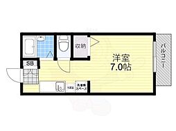フォレスト・オオトリ 1Kの間取図画像