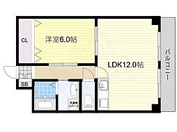 第2星栄ハイツ 1LDKの間取図画像