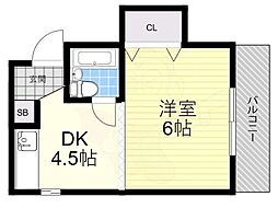 昭光マンション 1DKの間取図画像
