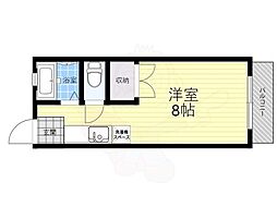 中尾ハイツ ワンルームの間取図画像