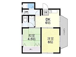 翠香園コーポ百合 2DKの間取図画像